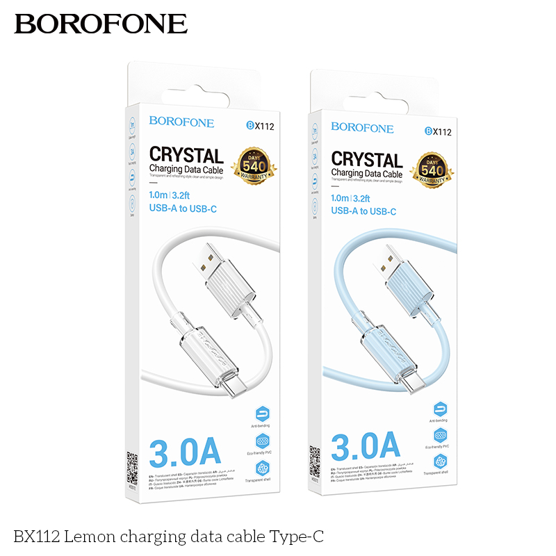BOROFONE BX112 Lemon USB-A to USB-C cable NZ 8